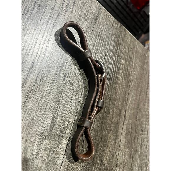 Western curb strap for bridle brown leather - Picture 3 of 4